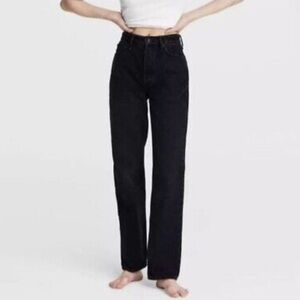 NWOT Rag & Bone Alex High-Rise Straight-Leg Jeans Black Denim Women’s Size 31